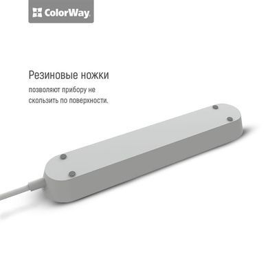 Фільтр живлення СolorWay 3 розетки, 3xUSB, 1.8м, Black (CW-CHU33B) [618413]