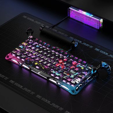 Клавіатура механічна GravaStar Mercury V75 Pro 80keys, Magnetic Jade Gaming, 8K, USB-A, RGB, Neon Graffiti (GS_V75_PRO_CG_BLK) [113141]