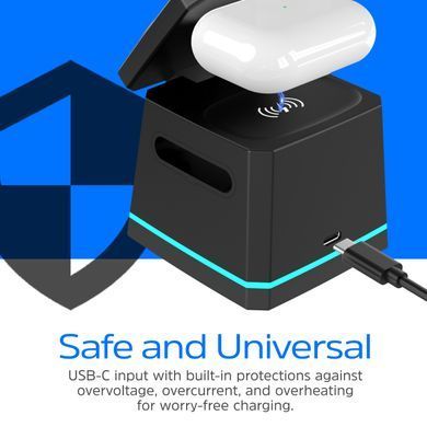 Зарядний пристрій Wireless 15W 3-in-1 Fast Charger black Energizer (WCP307) [404665]