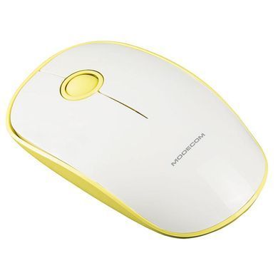 Мишка Modecom MC-WM112, бездротова, 3кн., 1600dpi, біло-жовта (M-MC-WM112-290) [401144]