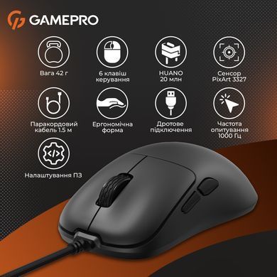Миша GamePro Black (GM690B) [606727]