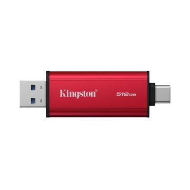Портативний SSD Kingston Dual USB-A/C 512GB Dual Portable 1050MB/s USB 3.2 Gen 2 Red/Black (SPSD/512GB) [805727]