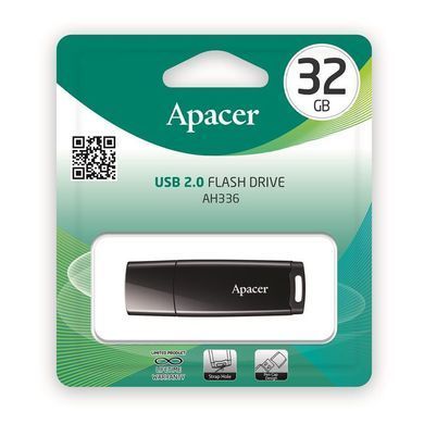 Флеш-накопичувач USB 32GB Apacer AH336 Black (AP32GAH336B-1) [608082]