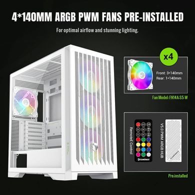 Корпус для комп'ютера ATX W/O PSU GAMEMAX (LEADER 2 WH) [503708]