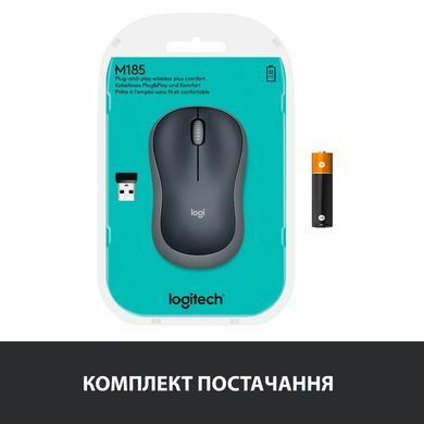 Миша бездротова Logitech M185 Grey (910-002238) [606288]