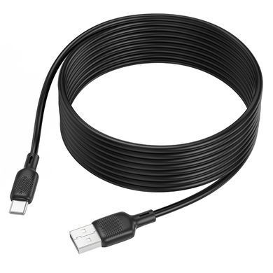 Кабель BOROFONE BX113 Lenny silicone charging data cable Type-C(L=3M) Black (6941991115554) [805489]
