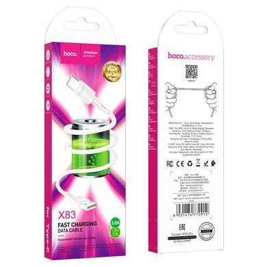 Кабель HOCO X83 USB to Type-C 3A, 1m, PVC, PVC connectors, White (6931474770912) [805367]
