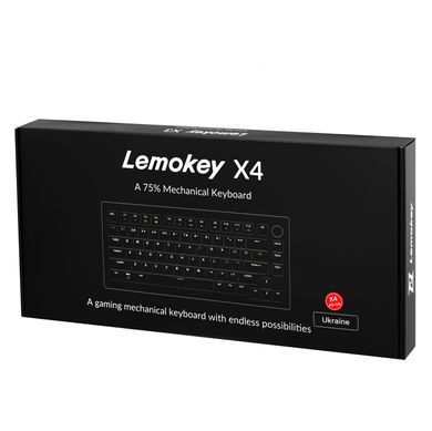 Клавіатура механічна Lemokey X4 84Key, Keychron Brown, USB-A, QMK/VIA, EN/UKR, Red led, чорний (X4-A3-UA) [103647]