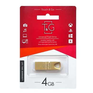 Флеш-накопичувач USB 4GB T&G 117 Metal Series Gold (TG117GD-4G) [607178]