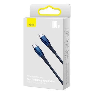 Кабель Baseus Glimmer Series Fast Charging Data Cable Type-C to Type-C 100W 1m Blue (CADH000703) [805496]