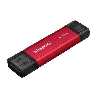 Портативний SSD Kingston Dual USB-A/C 512GB Dual Portable 1050MB/s USB 3.2 Gen 2 Red/Black (SPSD/512GB) [805727]