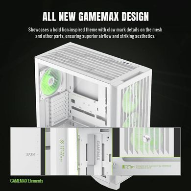 Корпус для комп'ютера ATX W/O PSU GAMEMAX (LEADER 2 WH) [503708]
