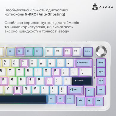Клавіатура бездротова Ajazz AK820 Max Plus Day Dream Switch White (AK820MAX-DD-BWD) [612718]