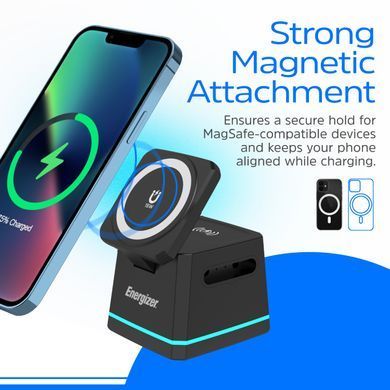 Зарядний пристрій Wireless 15W 3-in-1 Fast Charger black Energizer (WCP307) [404665]