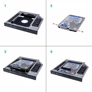 Адаптер Grand-X HDD 2.5" у відсік приводу ноутбука SATA/SATA3 (HDC-25C) [607023]