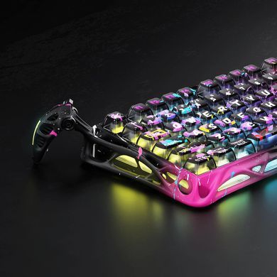 Клавіатура механічна GravaStar Mercury V75 Pro 80keys, Magnetic Jade Gaming, 8K, USB-A, RGB, Neon Graffiti (GS_V75_PRO_CG_BLK) [113141]