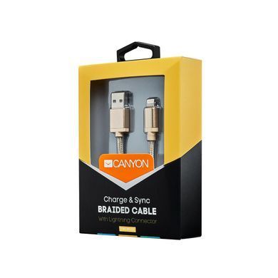 Кабель Canyon USB - Lightning (M/M) 1 м, Gold (CNS-MFIC3GO) [603666]