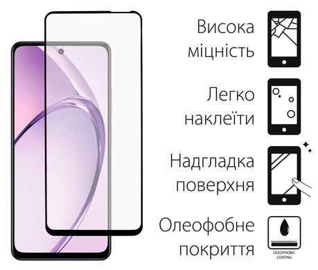 Захисне скло Dengos для Oppo A3/A3X Black Full Glue 2шт (DG-TG2P-59) [600793]
