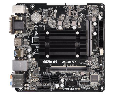 Материнська плата ASRock (Quad-Core Pentium 3.2GHz, 2xDDR4 SoDIMM, VGA/HDMI/DVI, 1*PCIe, 4xSATAIII, miniITX) (J5040-ITX) [402686]
