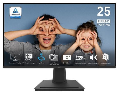 Монітор MSI 24.5" PRO MP252 HDMI, DP, MM, IPS, 100Hz, 1ms, sRGB 100%, AdaptiveSync (9S6-3PC4CT-017) [113233]