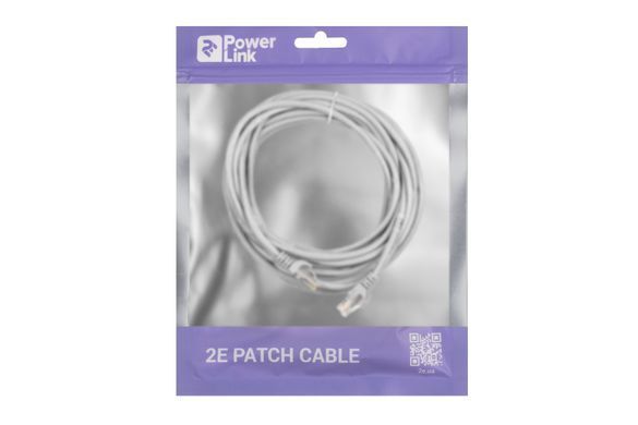 Патч-корд 2E САТ 5e, UTP, 6м, 26AWG, RJ45, 7/0.16, Cu, PVC, сірий (2E-PC5ECOP-600GRY) [113542]