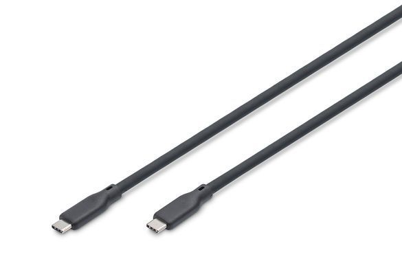 Кабель DIGITUS USB-C заряджання/синхронізації, USB 3.2 Gen 2, 10G, 100W, 4K, силіконовий, 1м, чорний (AK-300342-010-S) [108609]