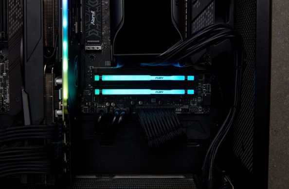 Пам'ять ПК Kingston DDR5 16GB KIT (8GBx2) 5200 FURY Beast RGB (KF552C40BBAK2-16) [103785]