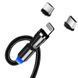 Кабель ColorWay USB - Lightning + micro USB + USB Type-C (M/M), Magnetic Rotation 540&deg;, 2.4 А, 1 м, Black (CW-CBUU037-BK) [603811], фото 4