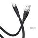 Кабель HOCO X53 USB to iP 2.4A, 1m, silicone, aluminum connectors, Black (6931474738059) [802377], фото 3