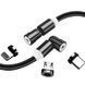 Кабель ColorWay USB - Lightning + micro USB + USB Type-C (M/M), Magnetic Rotation 540&deg;, 2.4 А, 1 м, Black (CW-CBUU037-BK) [603811], фото 2