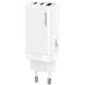 Мережевий зарядний пристрій Usams US-CC110 (1USB, 2USB Type-C) 65W PD + QC3.0 White + кабель USB-C - Lightning (MTXLOGTL02) [603255], фото 2