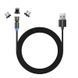 Кабель ColorWay USB - Lightning + micro USB + USB Type-C (M/M), Magnetic Rotation 540&deg;, 2.4 А, 1 м, Black (CW-CBUU037-BK) [603811], фото 3