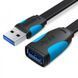 Подовжувач Vention Flat USB - USB (M/F), 3 м, Black (VAS-A13-B300) [603983], фото 1