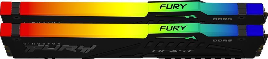Пам'ять ПК Kingston DDR5 16GB KIT (8GBx2) 5200 FURY Beast RGB (KF552C40BBAK2-16) [103785]