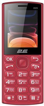 Мобільний телефон 2E E240 2025 2.4" 2SIM, 1400мА&bull;год, червоний (794300867219) [115368]