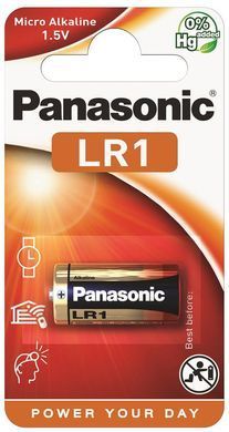 Батарейка Panasonic лужна LR1(910А, MN9100) блістер, 1 шт. (LR1L/1BE) [113397]
