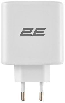 Зарядний пристрій мережевий 2E 65Вт GaN 2хUSB-C/USB-A, PD/QC, білий (2E-WC3USB65W-W) [108361]