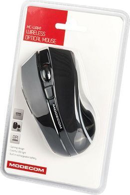 Мишка Modecom MC-WRM1, бездротова, зарядка, 3кн., 1600dpi, чорна (M-MC-WRM1-100) [401145]