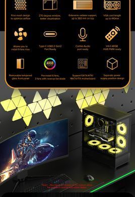 Корпус для ПК GAMEMAX (Vista AB) [303345]