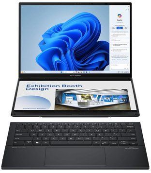 Ноутбук ASUS Zenbook Duo UX8406CA-QL046W 14" FHD Touch OLED, Intel Ultra 9 285H, 32GB, F1TB, UMA, Win11, Сірий (90NB14X1-M001N0) [114121]