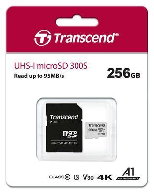 Карта пам'яті Transcend microSD 256GB C10 UHS-I R100/W40MB/s + SD (TS256GUSD300S-A) [108903]