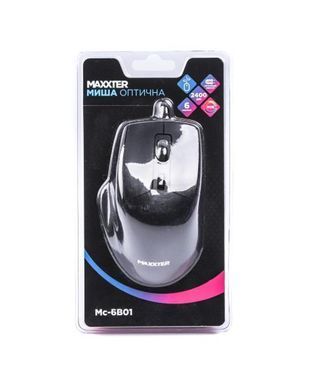 Миша Maxxter Black (Mc-6B01) [606428]