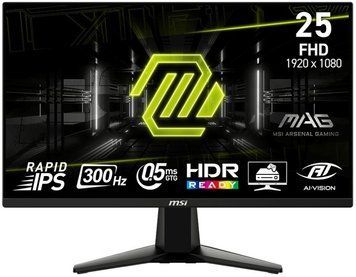Монітор MSI 24.5" MAG 255XF 2xHDMI, DP, Audio, IPS, 300Hz, 0.5ms, sRGB 120%, FreeSync (9S6-3BC21M-061) [113234]