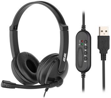 Гарнітура ПК стерео On-ear 2E CH12 USB, omni-mic, 2м, чорний (2E-CH12SU) [107154]