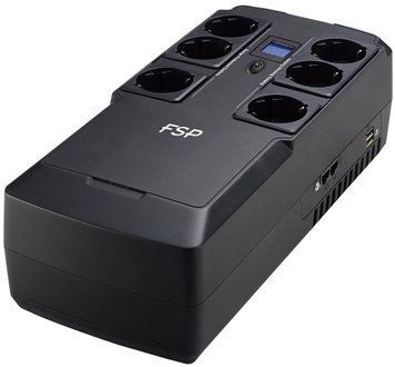 ДБЖ FSP NanoFit 800, 800ВА/480Вт, SCHUKO, USB/2хUSB зар 5V/1A(Max.), AVR, RG11 (PPF4801704) [400892]