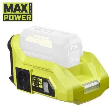 Інвертор напруги акумуляторний Ryobi Max Power RY36BI300A-0 36В 300/500Вт розетка 1х220В роз'єм 1хUSB 1хType-C 0.85кг без АКБ та ЗП (5133004893) [106016]