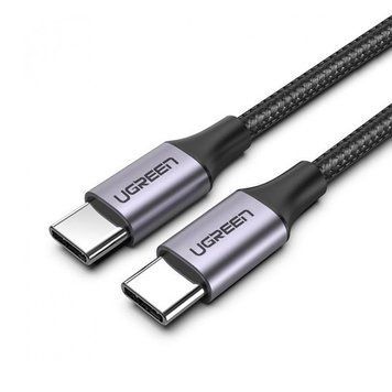 Кабель USB 2.0 Type-C M-M, 2 м, 60W Чорний, Round Cable Nickel Plating Aluminum Shell US261 UGREEN (50152) [404047]