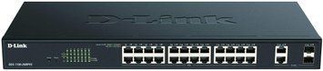 Комутатор D-Link 24xGE PoE, 2xSFP/GE, 370Вт, EasySmart (DGS-1100-26MPV2) [105126]