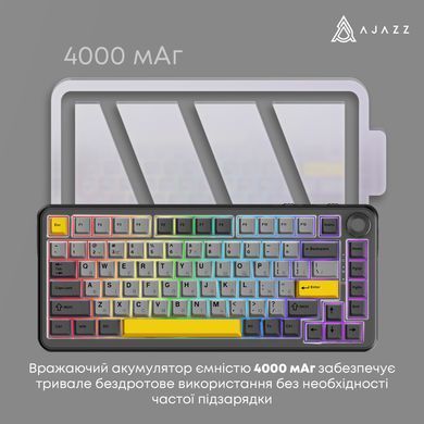 Клавіатура бездротова Ajazz AK820 Max Plus Day Dream Switch Black (AK820MAX-DD-BGY) [612719]