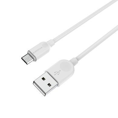 Кабель BOROFONE BX14 USB to Micro 2.4A, 2m, PVC, TPE connectors, White (6957531090014) [805490]
